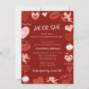 Invitation révélation de genre Saint-Valentin cœur