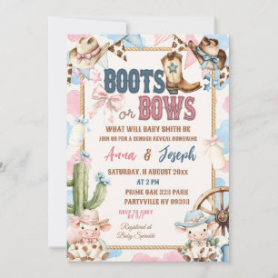 Invitation Révélation de sexe Boots or Bows Wild West