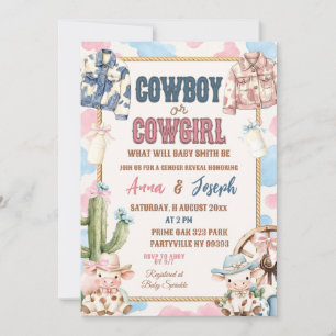 Invitation Révélation de sexe Cowboy ou Cowgirl Far West