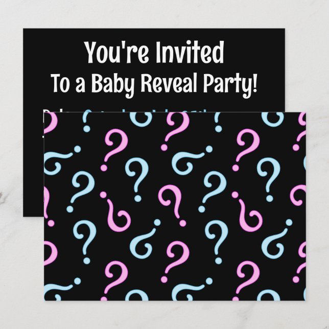 Invitation Révélation de sexe de bébé rose ou bleu (Devant / Derrière)