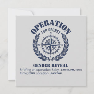 Invitation Révélation de sexe militaire — Boussole de la Mari