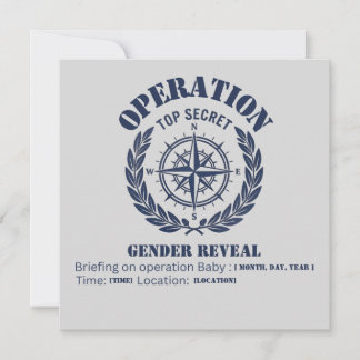 Invitation Révélation de sexe militaire — Boussole de la Mari