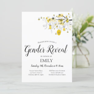 Invitation Révélation du genre Baby shower des abeilles Invit
