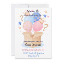 Révélation du sexe avec ballons roses et bleus élé