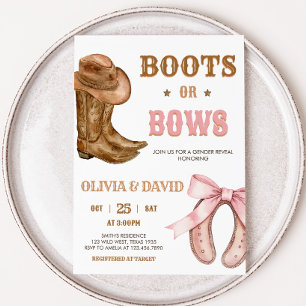 Invitation Révélation du sexe Boots and Bows