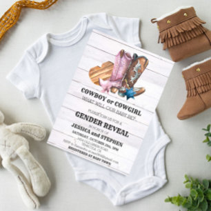 Invitation Révélation du sexe  Bottes de cowboy ou cowgirl