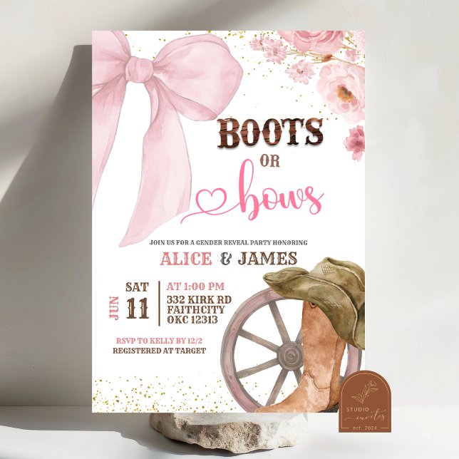 Invitation Révélation du sexe : Bottes ou Rubans (Créateur téléchargé)