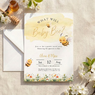 Invitation Révélation du sexe de Bébé Abeille • Quel sera Béb