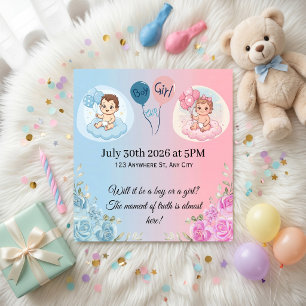 Invitation Révélation du sexe de bébé chéri