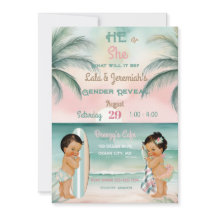 Révélation du sexe de bébé de plage tropicale Blus