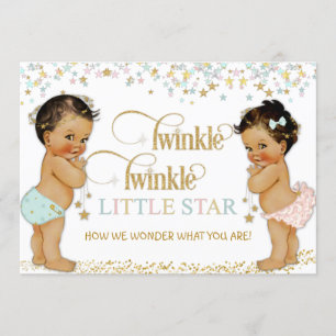 Invitation Révélation du sexe de bébé Étoile scintillante Eth