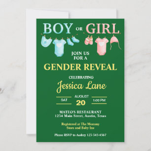 Invitation Révélation du sexe de bébé garçon ou fille Shower