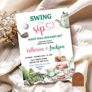 Invitation Révélation du sexe du bébé Swing ou Sip Par-Tea Go