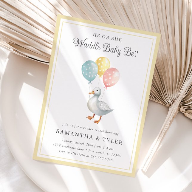 Invitation Révélation du sexe du canard pastel de printemps (Créateur téléchargé)