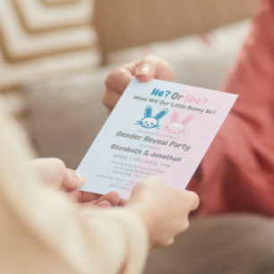 Invitation Révélation du sexe du petit lapin