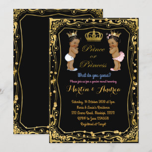 Invitation Révélation du sexe du Prince ou Princesse ethnique