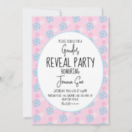 Invitation Révélation du sexe Flocons de neige Rose Bleu Hive