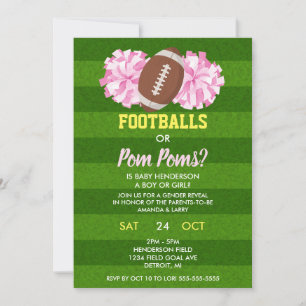 Invitation Révélation du sexe Footballs ou Pom-Poms