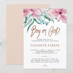 Invitation Révélation du sexe garçon ou fille fête de baby sh