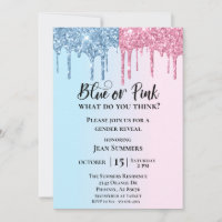Révélation du sexe pailleté glitter rose bleu
