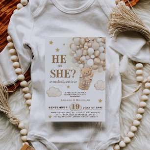 Invitation Révélation Rustique Sexe Ballons Ours En Teddy