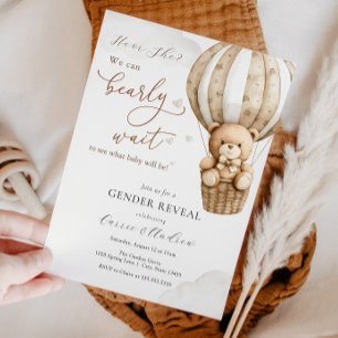 Invitation Révéler le genre Baby shower de l'ours en peluche