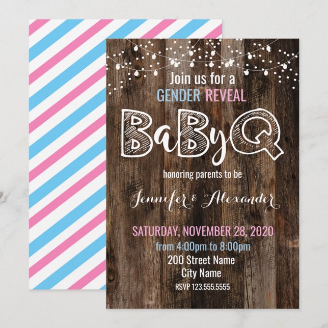 Invitation Révéler le genre BaByQ (Devant / Derrière)