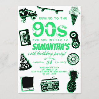 Invitation Revenez à l'anniversaire des années 90
