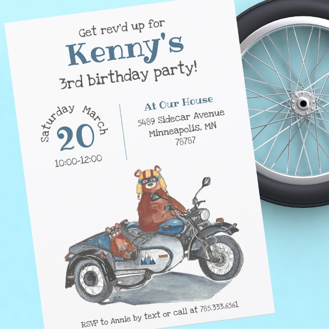 Invitation Révérend des ours de moto Anniversaire (Créateur téléchargé)