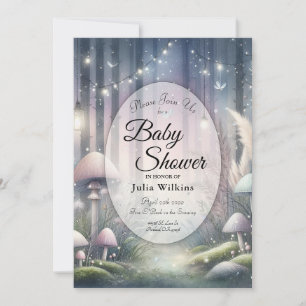 Invitation Rêves de Lanternlight Baby shower forestier enchan