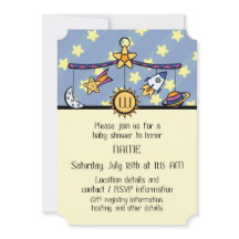 Rêves de l'Invitation de Baby shower Space Mobile