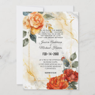 Invitation Rêves de marbre : Orange Rose Elegance Collection