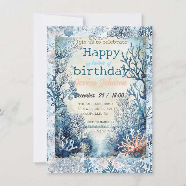 Invitation Rêves sous la mer (Devant)