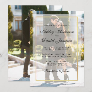 Invitation Revêtement Mariage moderne photo avant arrière