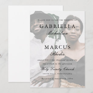 Invitation Revêtement photo moderne et Mariage de typographie