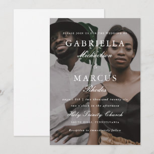 Invitation Revêtement photo moderne et Mariage de typographie