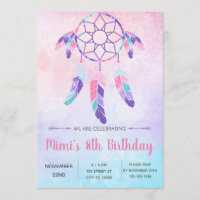 Invitation rêveuse d'anniversaire de receveur