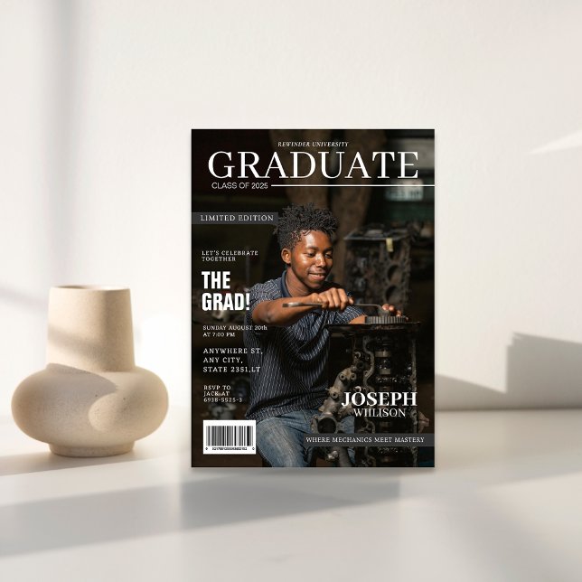 Invitation Revue de génie mécanique - diplôme photo (Créateur téléchargé)