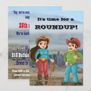 Invitation Revue de la fête de Cowboy et de cowgirl