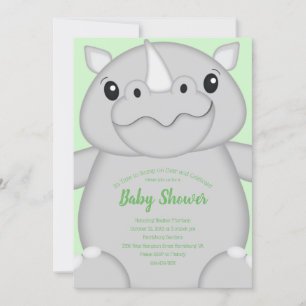 Invitation Rhino Baby shower vert