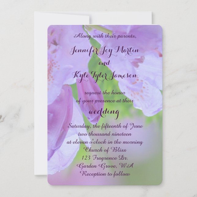 Invitation Rhododendron après la pluie Mariage (Devant)