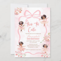 Ribbon African Ballerina Two Tu Cute Anniversaire