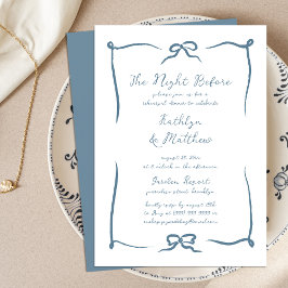 Invitation Ribbon Dusty Bleu La Nuit Avant