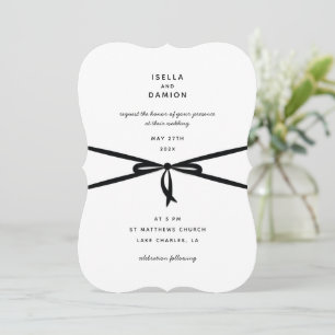 INVITATION RIBBON NOIR & BAS