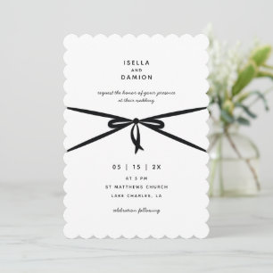 INVITATION RIBBON NOIR & BAS