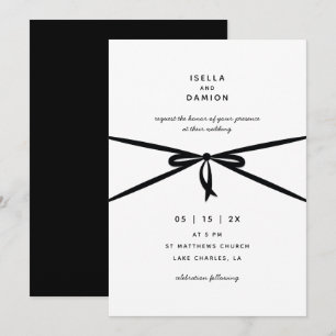 INVITATION RIBBON NOIR & BAS