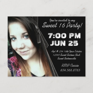 Invitation Ribbon photo Mod Angle Velvet 16 Party