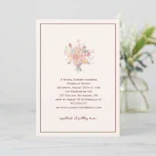 Invitation Riche Burgundy Minimaliste Élégant Shower de Marié