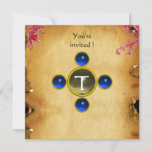 Invitation RIDERS DANS LA TEMPÊTE monogramme saphir