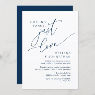 Invitation Rien De Chic, Juste Amour, Dîner Mariage Elopement